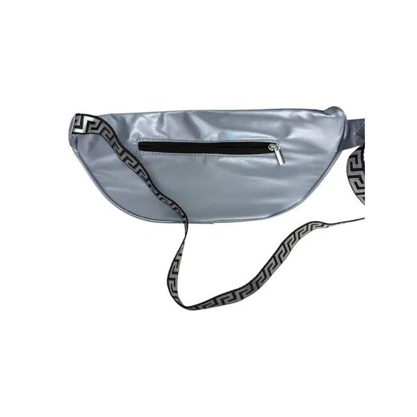 Versace Fragrances Silver Metallic Fanny Pack Belt Bag Sling NEW without Tags - Image 4