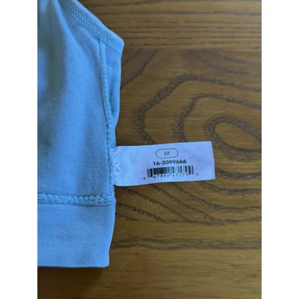 Women’s Blue Solid Racerback Sports Bra M Wireless Pullover Medium Support - Image 3