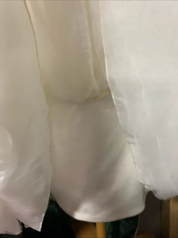Oh Polly White Corset Ivory Beaded Tulle Spaghetti-Strap Dress - Image 10