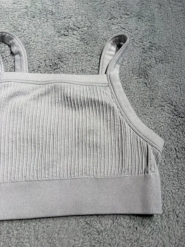 Aerie Light Gray Ribbed bralette tank top medium - Image 3