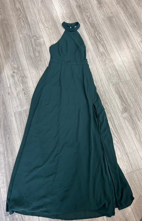 New Lulus Confidently Emerald Backless Halter Maxi Dress Size Small MSRP $99 - Image 9