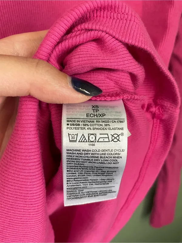Gap Ribbed Long Sleeve Crewneck Long Sleeve Size XS Pink - Image 6