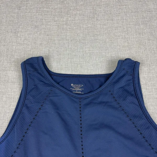 Athleta Tank Top Womens Large Blue Tagless Back Vent Lightweight Athletic Yoga - Image 2