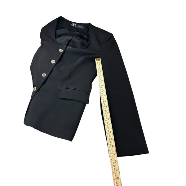 ZARA Black Blazer Dress Jacket Coat Medium M Morocco Comfort Suit - Image 4