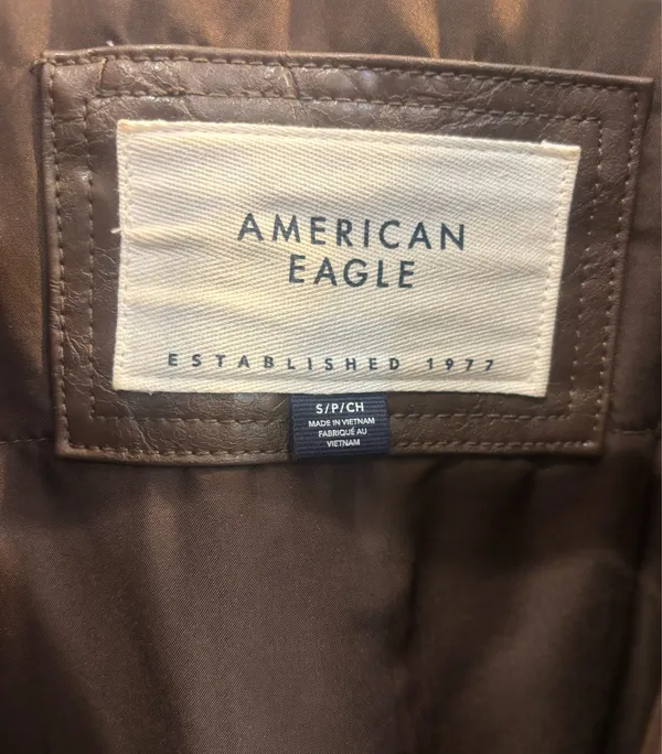American Eagle Oversized Vegan Leather Bomber Jacket - Image 7