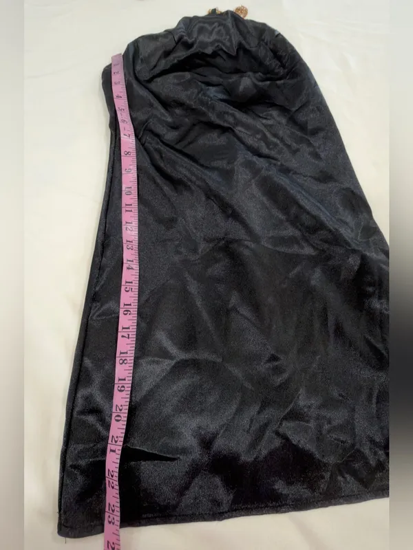 Pretty garbaje Black Satin Mini Dress with Gold Chain Straps - Image 8