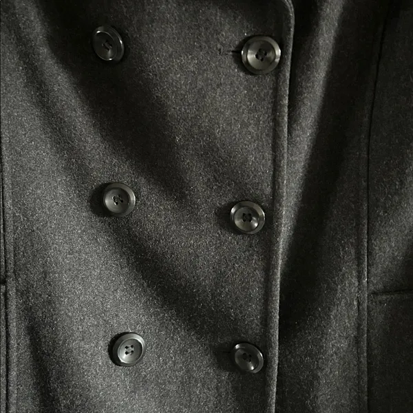 New York & Co Fall Gray Wool Blend Pea Coat Jacket Sz 6 Dark Academia Preppy - Image 4