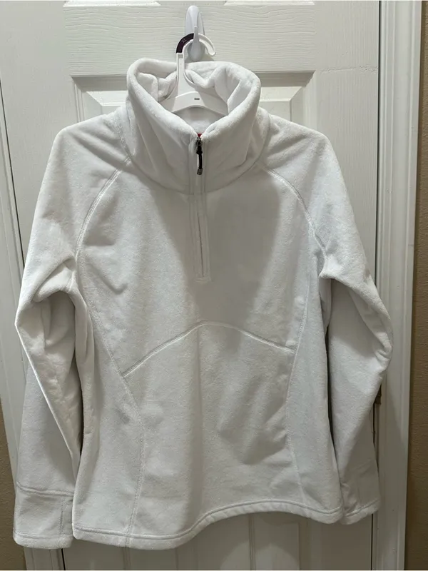 Obermeyer half-zip white fleece pullover size XL - Image 13
