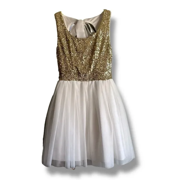 Windsor gold sequined tulle cocktail dress size 7 / 8 - Image 4