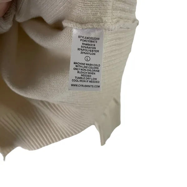 Raya Women's‎ Size Large Cream Chunky Knit Sweater - Image 7