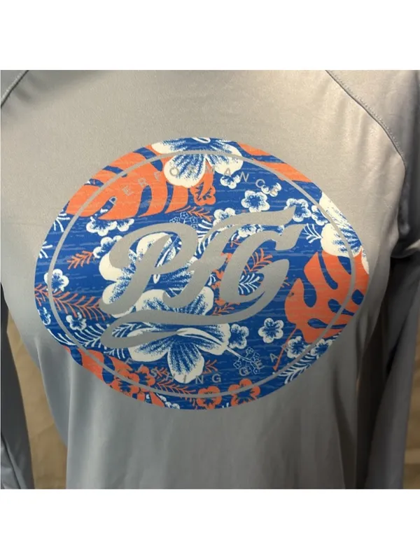 Columbia Light Grey Long-Sleeve Jersey with Blue & Orange Floral Graphic - Image 6