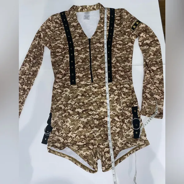 Spirit Halloween Woman’s Army Miltary Romper Costume Size M - Image 6