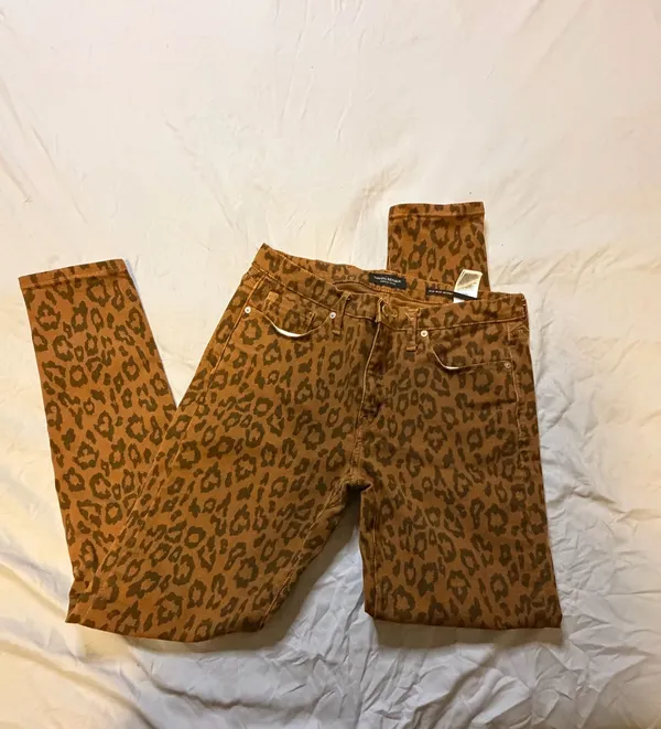Banana Republic Premium Denim Mid-Rise Skinny Leopard Print Jeans - Image 3