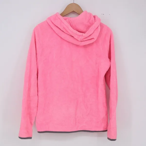 No Boundaries Hoodie Womens L Pink Full Zip Teddy Fleece Excellent - Image 5