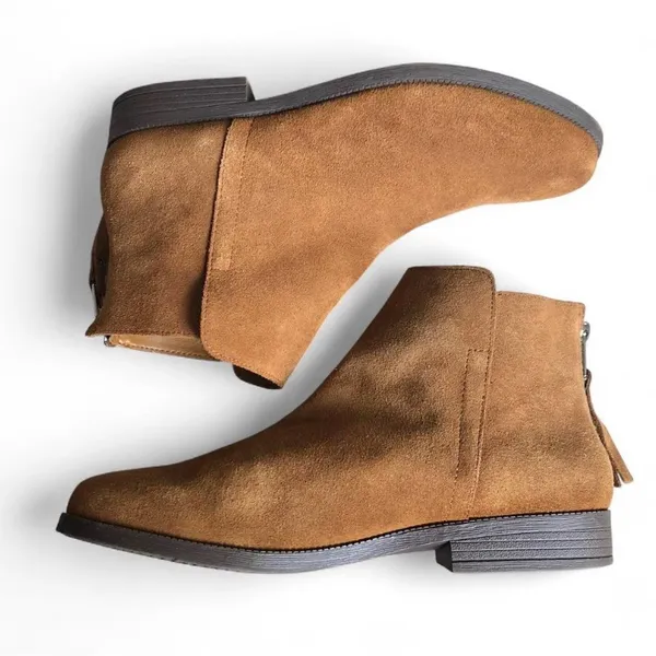 Steve Madden Women’s Tan Suede Ankle Booties with Back Zip Size 10M - Image 7