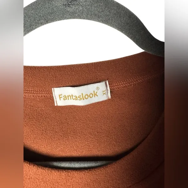 Fantaslook Long Sleeve Crewneck Sweatshirt Rust Brown Women’s Size XL‎ - Image 4