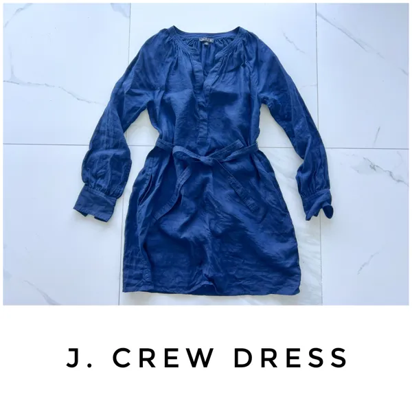 J. Crew dress size Extra Small blue linen cabana coverup - Image 2