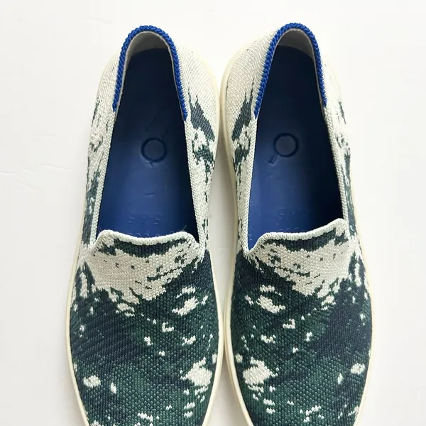 NEW Rothy's The Sneaker Sea Green Shibori Slip On Washable Shoes Size 6 - Image 10