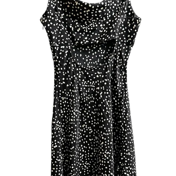 Womens Mini Slip Dress Open Back Black Polka Dot Coquette Size Small - Image 9