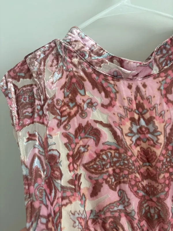 Free People All the Time Paisley Velvet Floral Mini Dress Small - Image 5