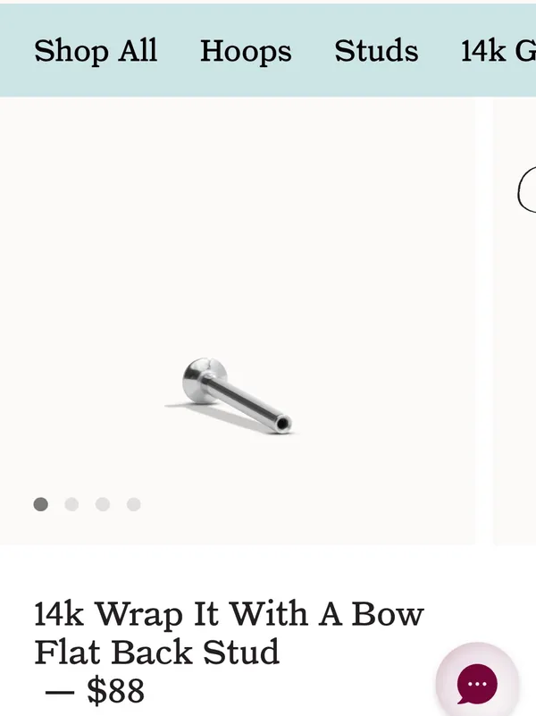 Rowan 14k Wrap It With A Bow Flat Back Stud Earring Gold - Image 3
