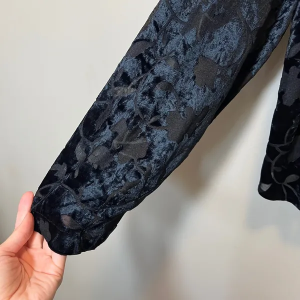 Rabbit Rabbit Designs Vintage Black Burnout Velvet Floral Jacket 20 Whimsigoth - Image 6