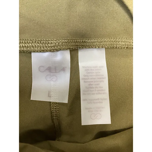 CALIA Womens Essential High-Rise Straight Leg Pant Dark‎ Khaki Olive Large NWT - Image 6