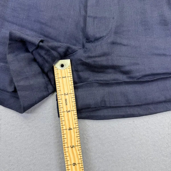 Alice + Olivia Navy Blue Linen Blend Cuffed Mini Shorts Size 0 C000184541‎ - Image 6