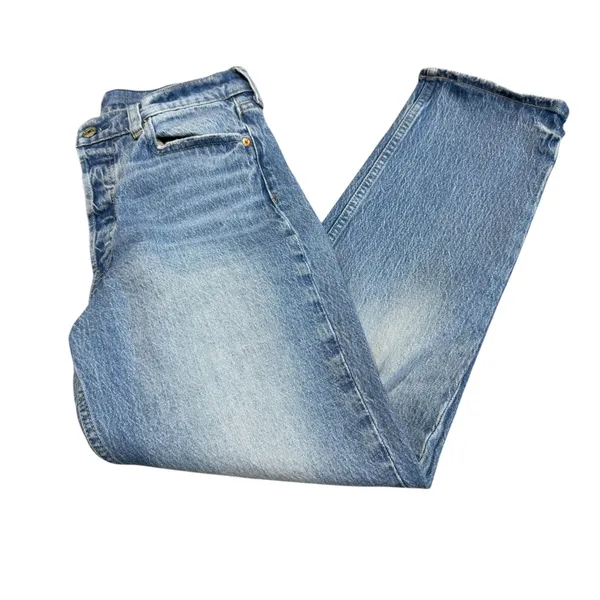 GAP Cheeky High Rise Straight Leg Jeans Women's 6/28 Light Wash Button Fly Ankle - Image 3