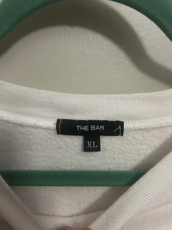 White The Bar Varsity Crewneck Sweatshirt - Image 3