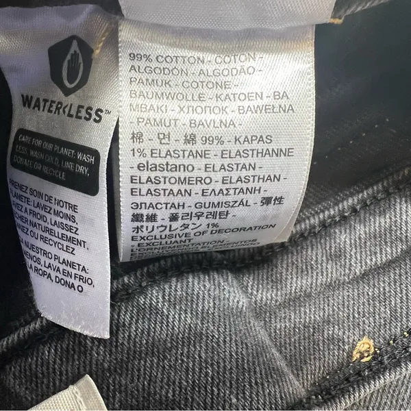 Levi’s Ribcage Straight Ankle Jeans 26 Gray Black Super High Rise Button Fly - Image 6