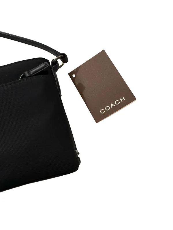 Coach Mercer Demi Black Canvas Leather Trim Demi Shoulder Bag Gunmetal Women's - Image 4