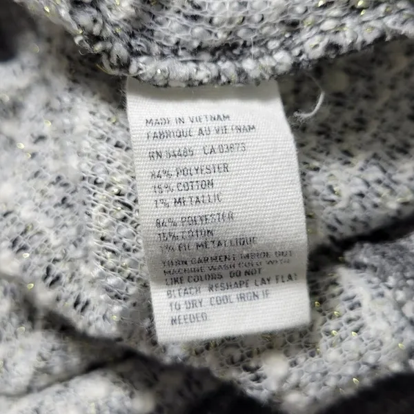 American Eagle Outfitters‎ Gray Speckled Knit Metallic Crewneck Sweater Size SP - Image 6