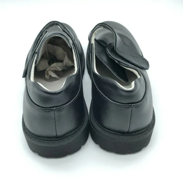 Womens Clog Loafers Dress Shoes Faux Leather Hook & Loop Black Size 37 US 6 - Image 3