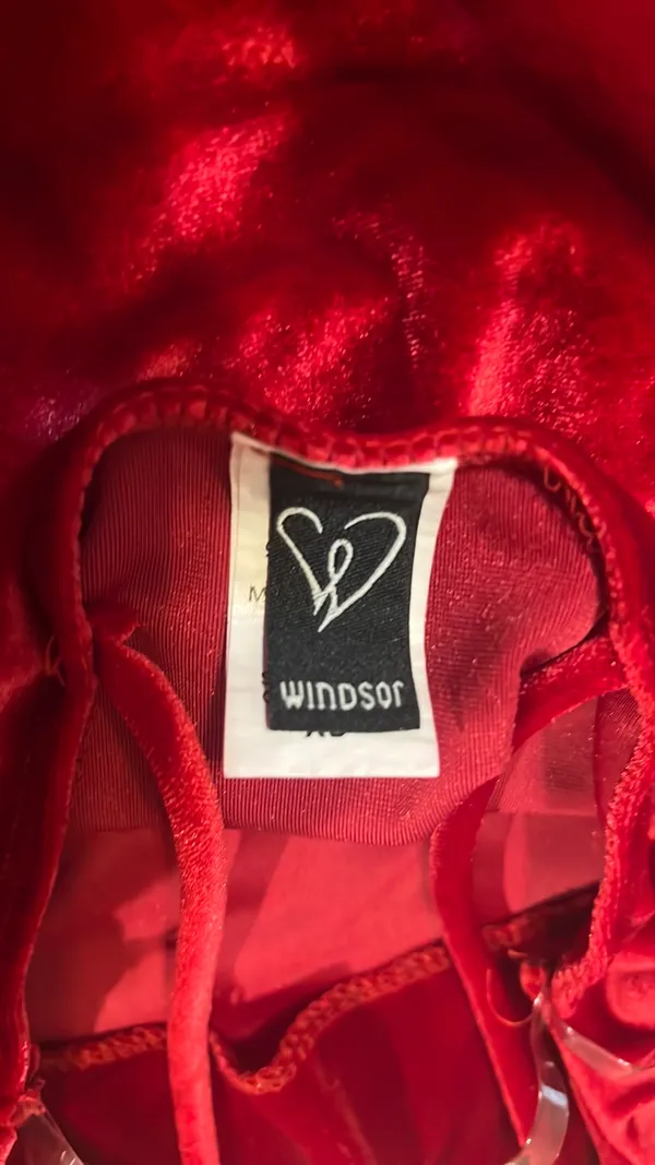 Windsor Red Velvet Dress - Image 3