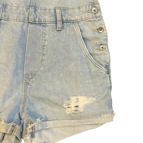 Denim Jeans Distressed Shortalls Overalls SZ 4 Shorts Casual Streetwear 90s Y2K - Image 4