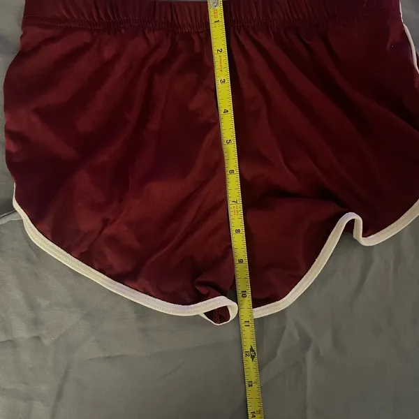 Women's Burgundy Athletic Shorts - Image 2