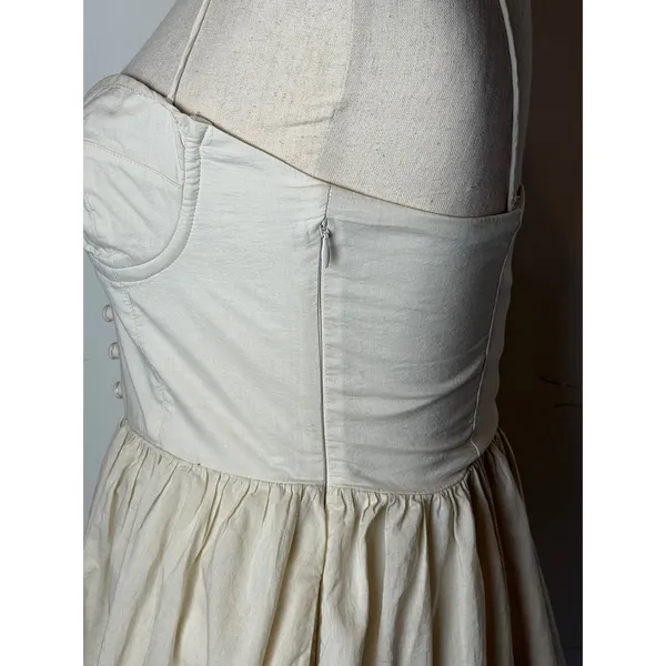 L'Academie Simone Mini Dress Women Small Ivory Cotton Corset Balletcore Revolve - Image 9