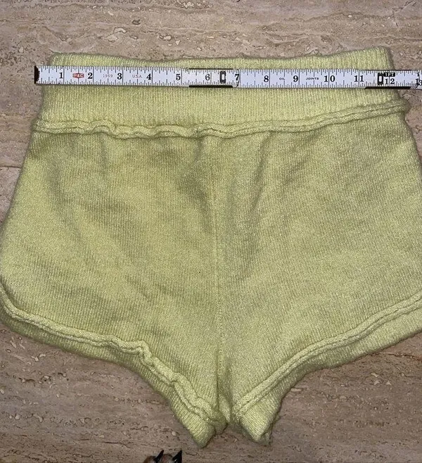 Free People Intimately Pullon Shorts Womens Cable Knit Lounge Mini Yellow Size S - Image 4