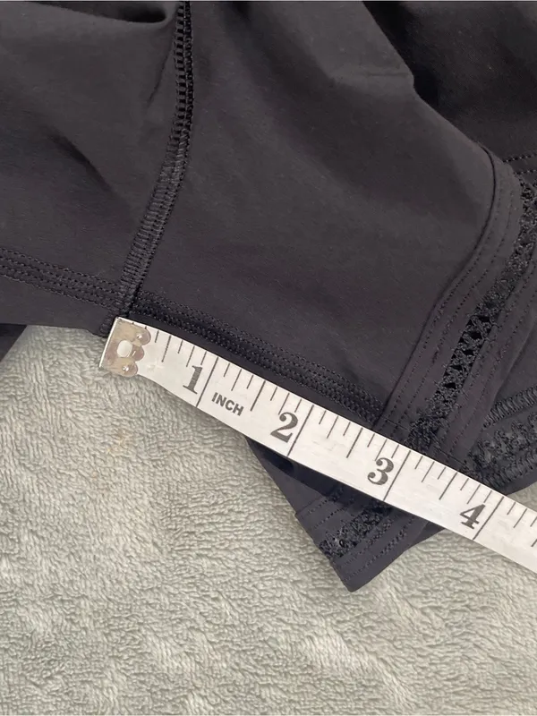 Lululemon Hotty Hot High Rise lined shorts 3.5” lace trim Black Athletic gym 0 - Image 11
