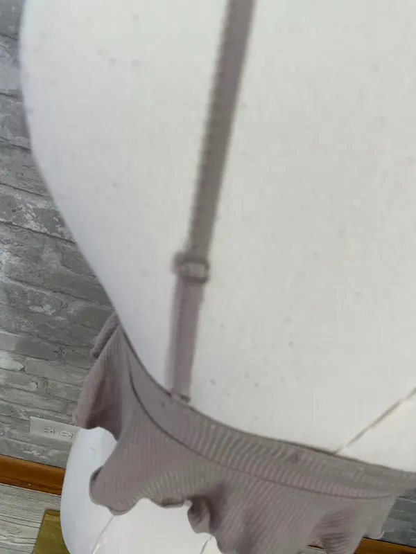 Garage Ribbed Cropped Tank Top in Beige - Image 3