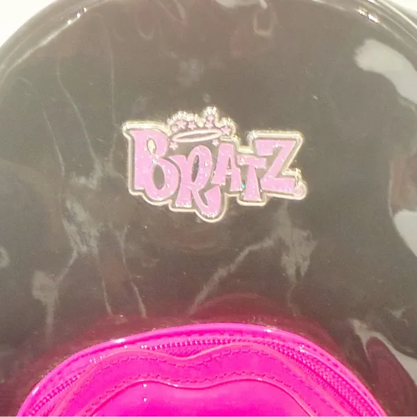 Bratz Mini Backpack Purse Black‎ Patent Pink Lips Y2K Baddie Bratcore - Image 2