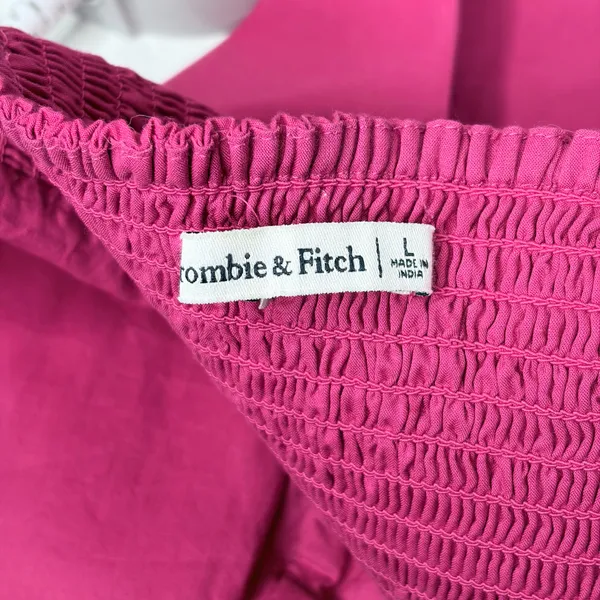 Abercrombie & Fitch Pink Poplin Crop Top - Image 5