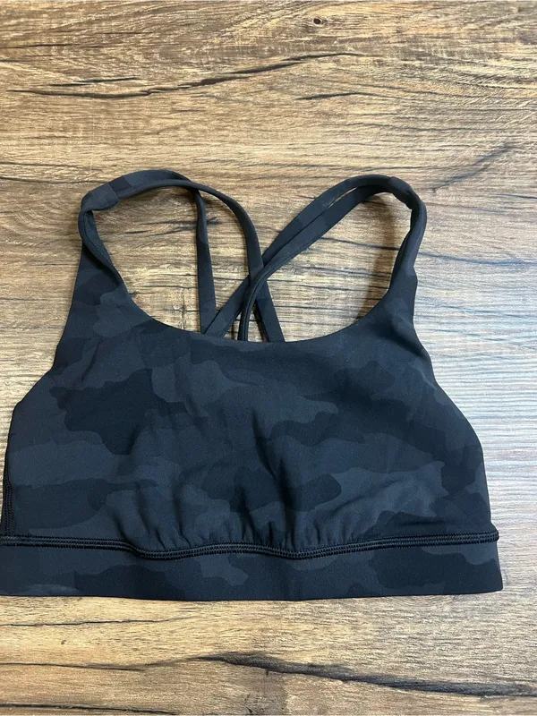 Lululemon Energy Bra Medium Support B-D Cup Heritage 365 Camo Deep Coal Multi - Image 2