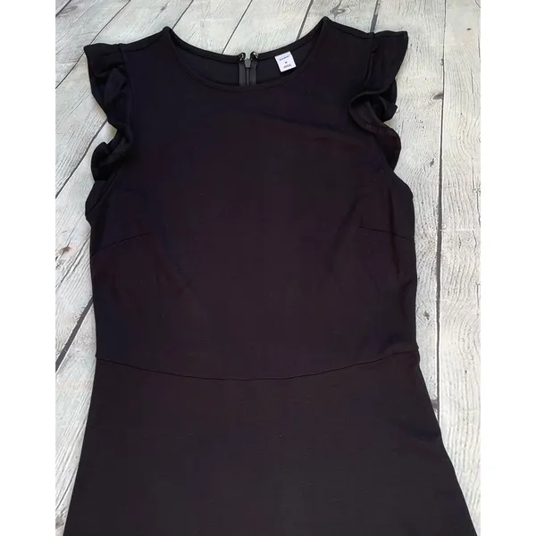 Old Navy Black Sleeveless Ruffle Trim Sheath Dress - Image 9