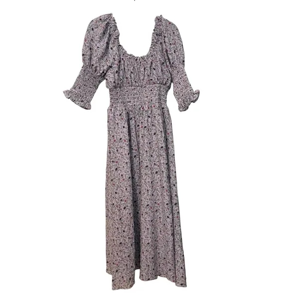 Tuckernuck Hyacinth House Purple Floral Smocked Ruffle Maxi Dress Size XS - Image 4