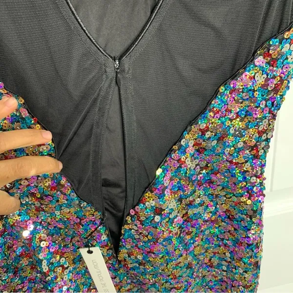 Dress the population sequin mini dress bodycon hoco homecoming party XS FLAWED‎ - Image 9