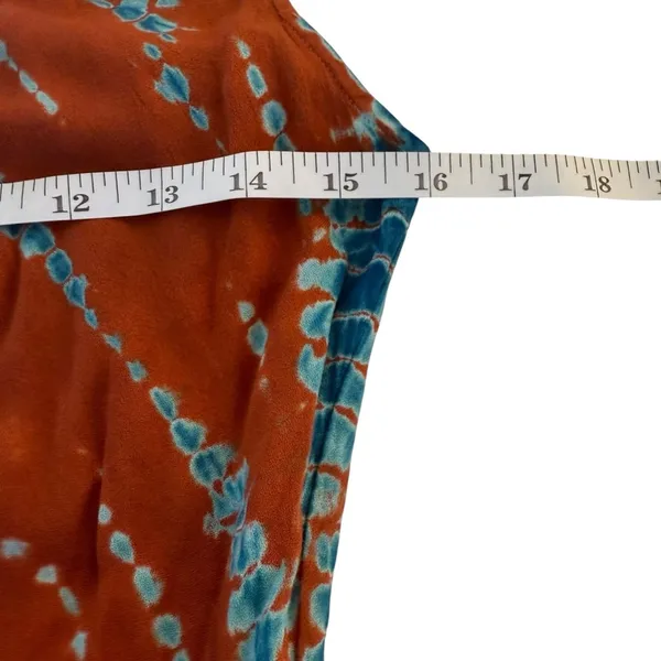 YFB Young Fabulous & Broke Sleeveless Rust‎ Orange & Blue Maxi Dress Med Tie Dye - Image 10