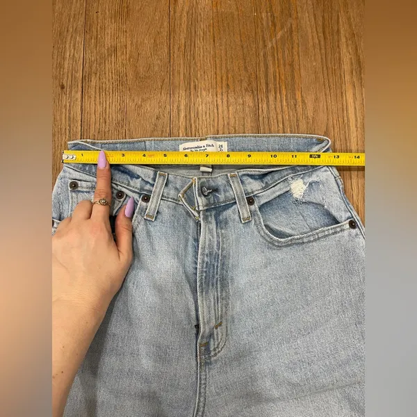 Abercrombie & Fitch Light Blue Straight Leg Jeans - Image 6