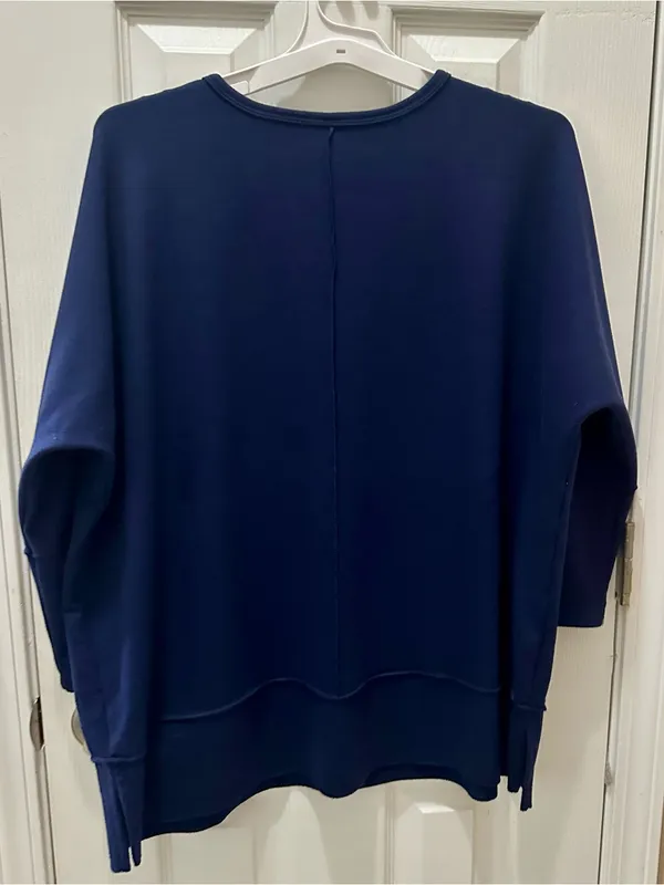 SPANX® Perfect Length Dolman Sleeve Top size Large Navy - Image 3
